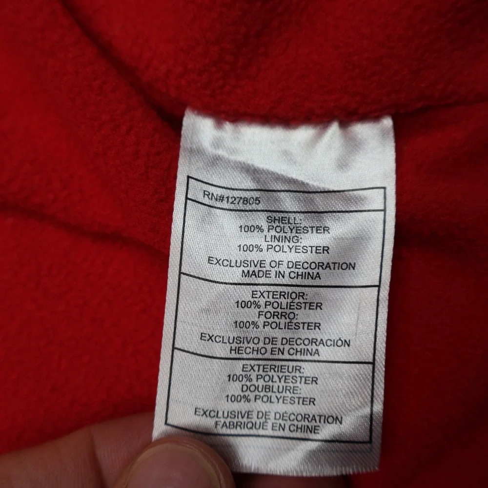 Reebok Jacket Mens XL Red Fleece Lined Full Zip Hooded Light Retro Windbreaker
